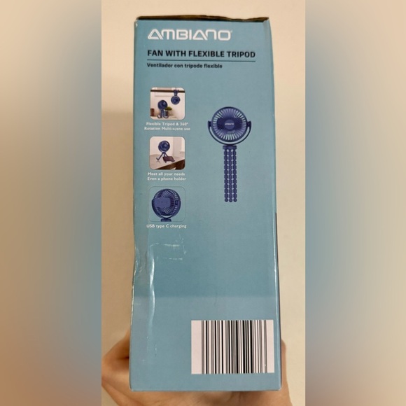 Ambiano Blue Fan with Flexible Tripod New in Box - Picture 2 of 5